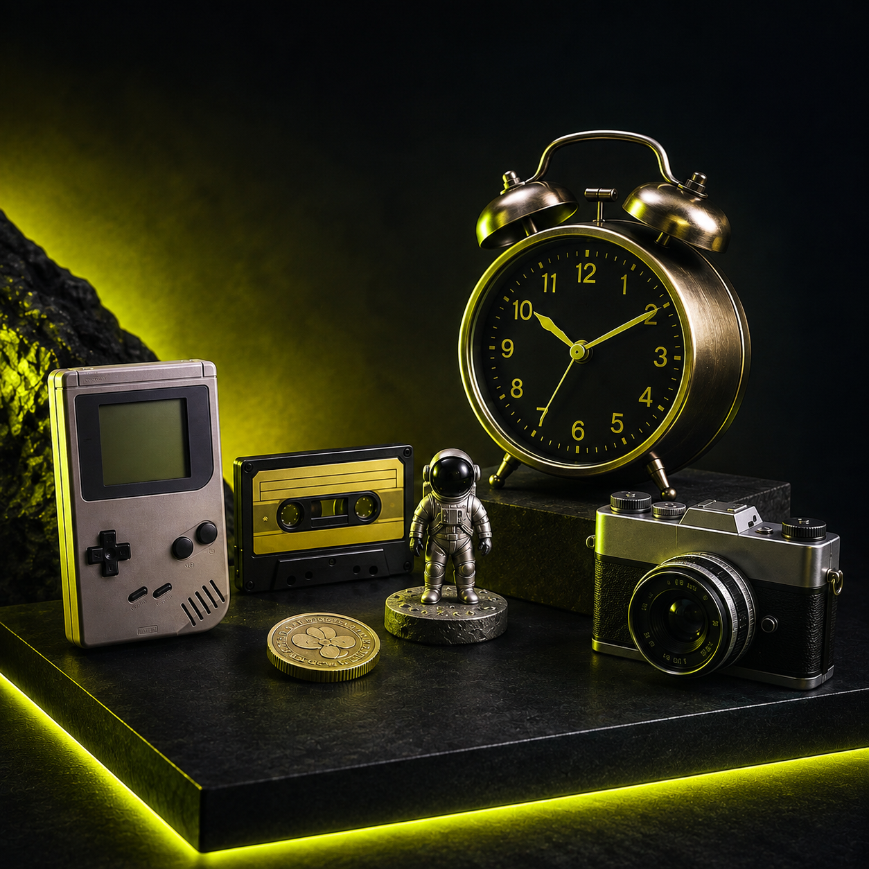 Retro-Technik, Figuren und nostalgische Sammlerstücke